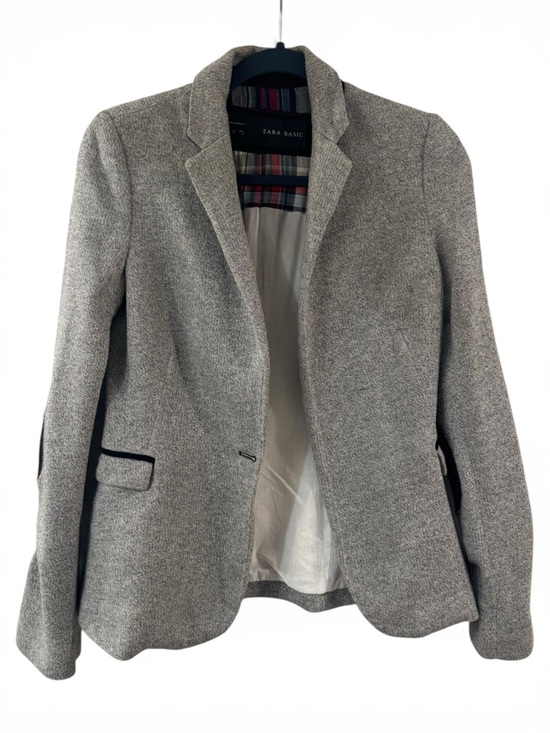Zara Jackets & Blazers - Zara Light Gray Cotton Tweed Women's Blazer Jacket - XS